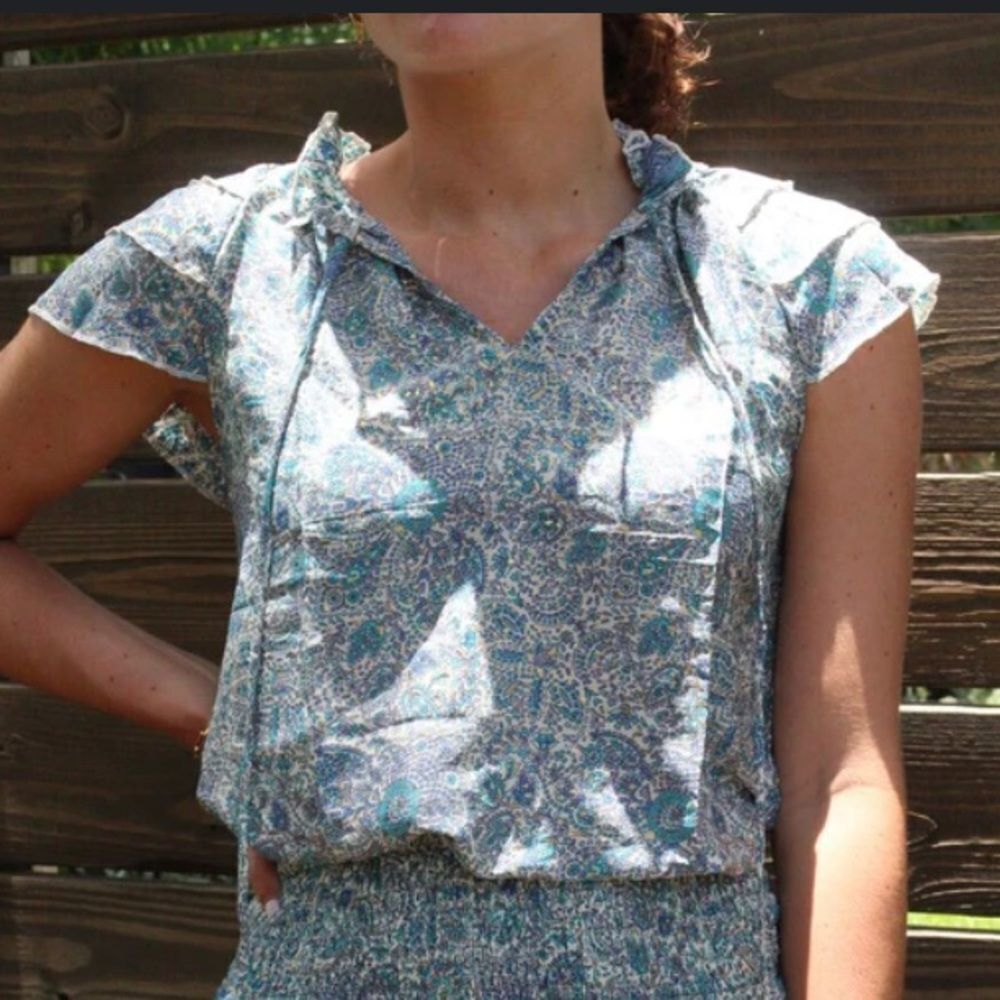 Paisley Blue Women's Blouse